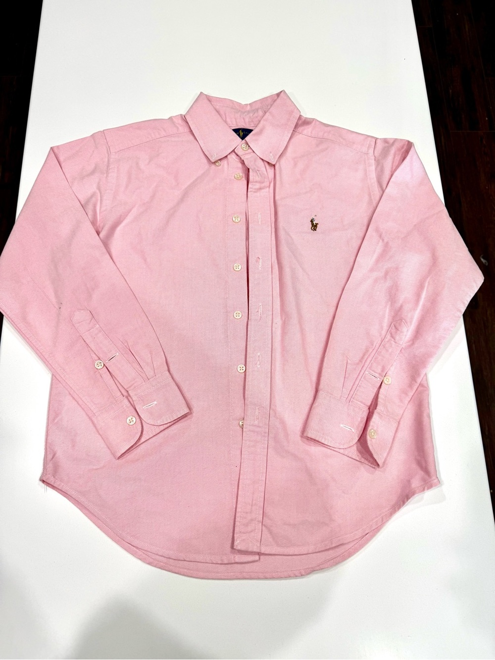 Polo by Ralph Lauren Boys Pink Button-Down Oxford Shirt- Size 12